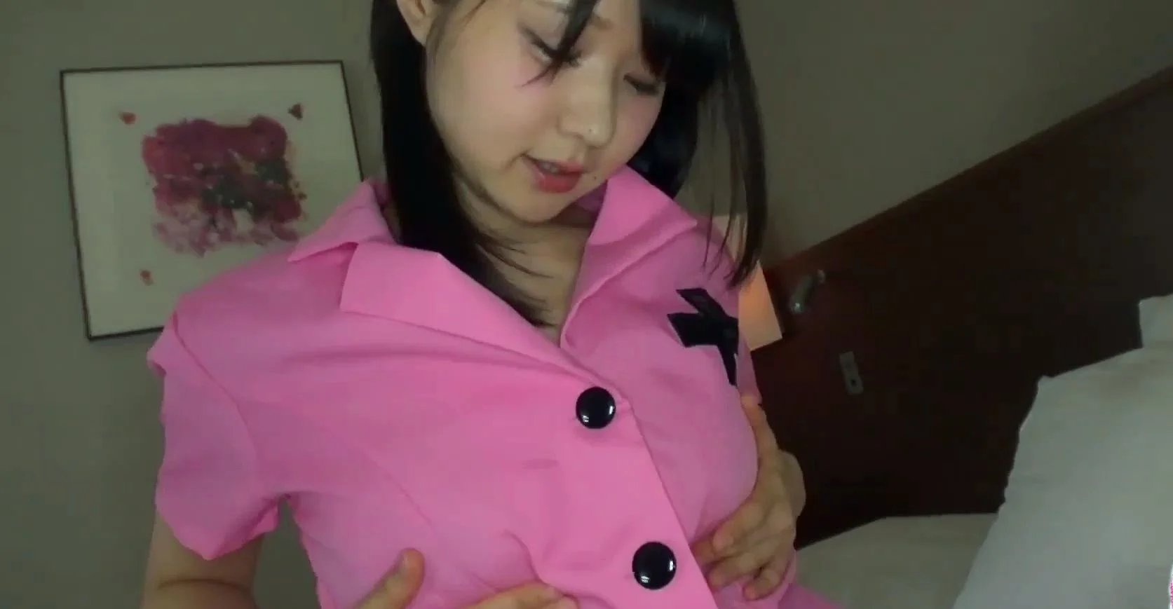 Japanese woman gets her hairy pussy stretched