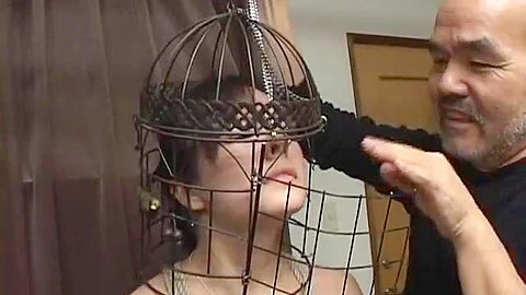 Subtitled Japanese CMNF BDSM nose hook bird cage play