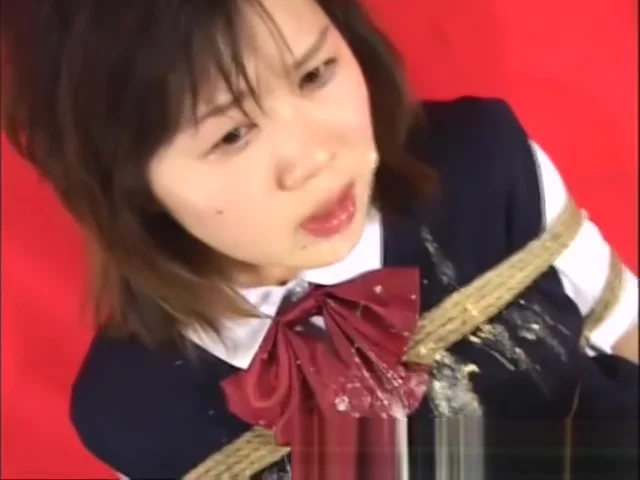 Real japanese babe gets her mouth fucked and gets bukkake
