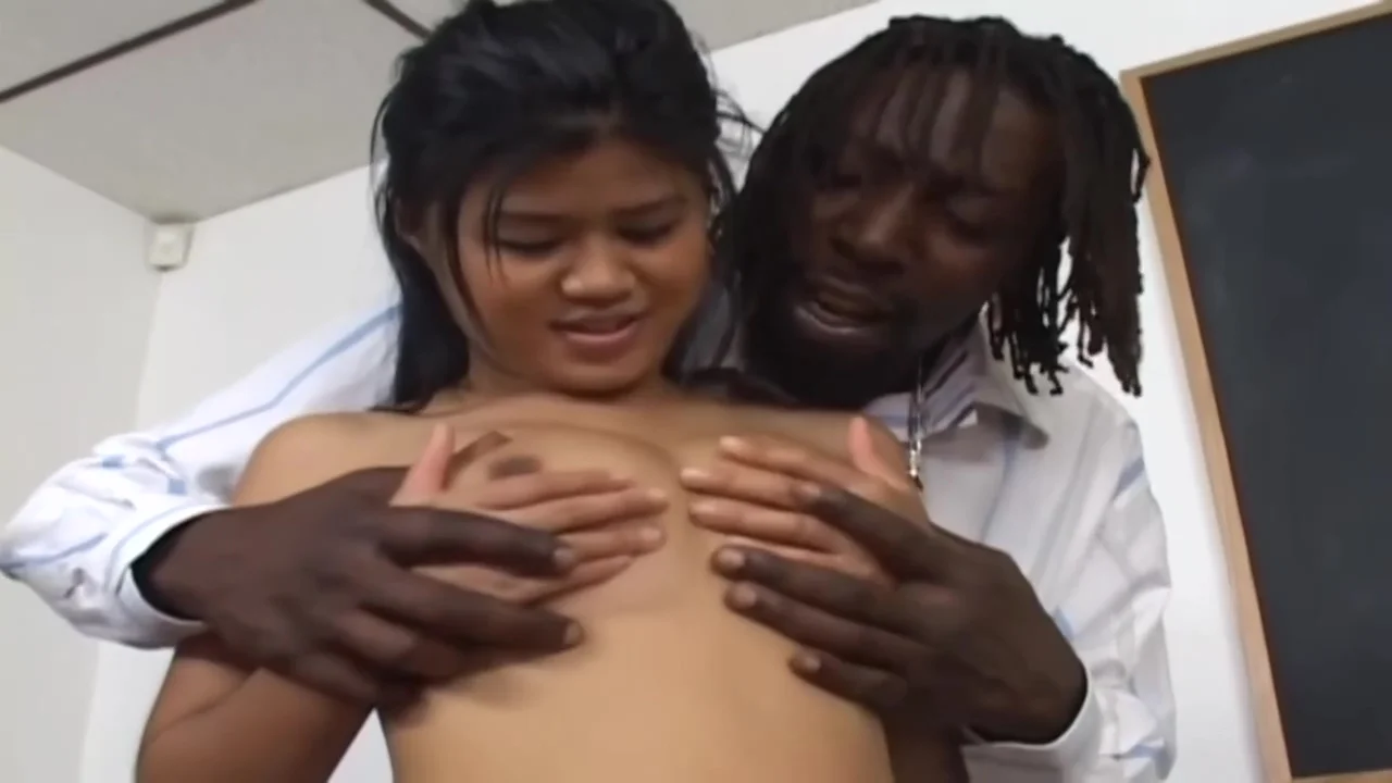 Flirty Asian Brunette Is Sucking A Big, Black Dick In The