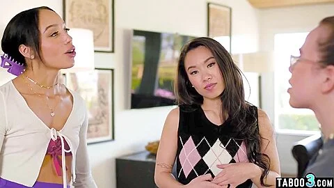 Hot Lesbian Teaching A Petite Small Titted Asian teen 18+ - Alexis Tae And Kimmy Kim