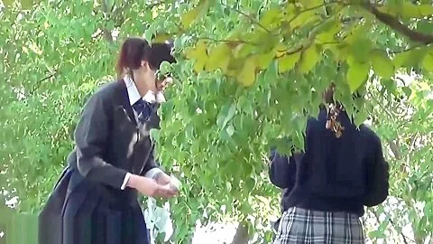 Asian teens 18+ piss outside