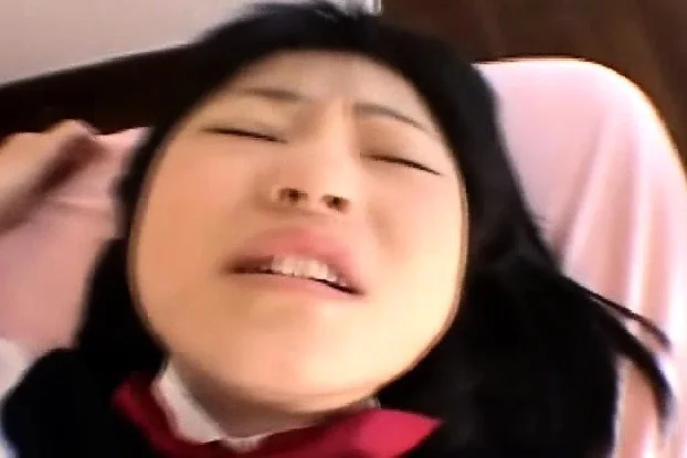 Japanese schoolgirl with a hot ass takes a hard cock in her hairy twat