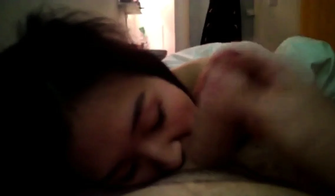 asian gf sucks white cock pov