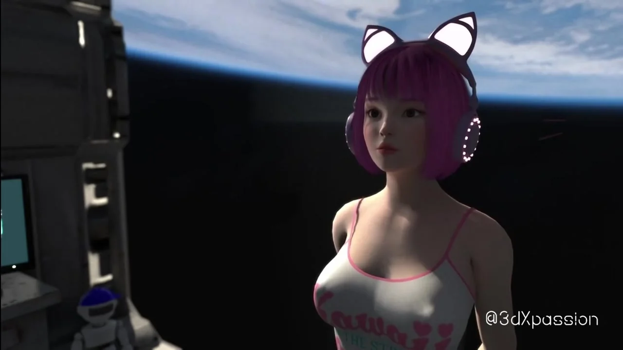 Nexus 3: Orbit Episode 5. Cute japanese anime catgirl gets fucked on a space station