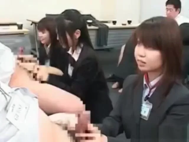 japanese girls handjob and cum in condom